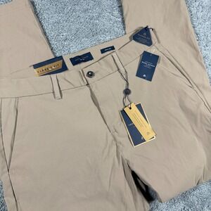 NWT Marc Asher Performance Classic Fit Khaki Chino Pants Size 34x30 Stretch